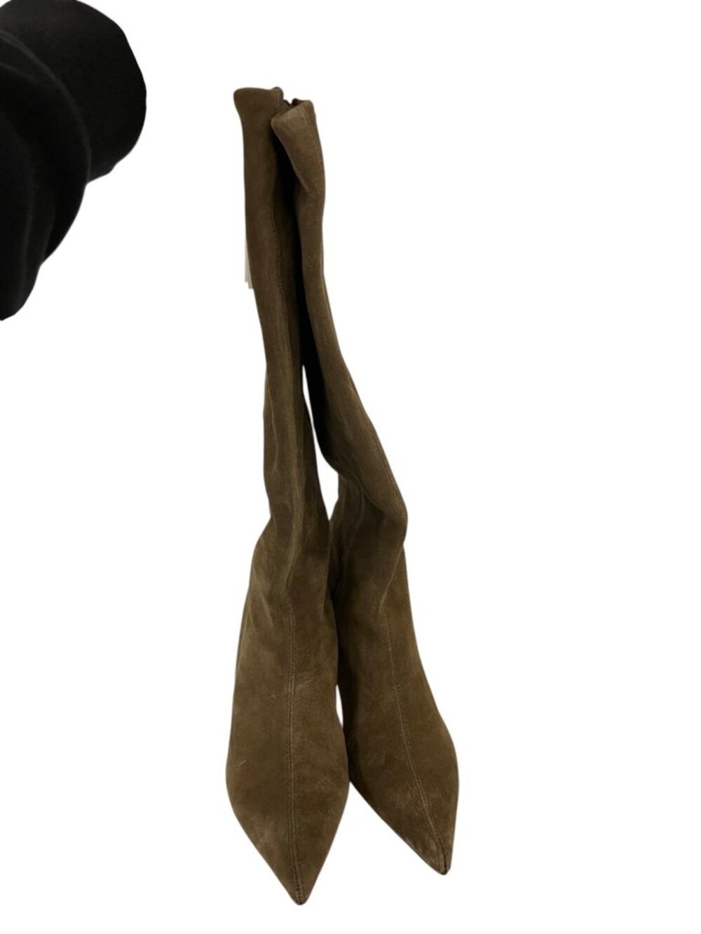 Zara Split Leather Stiletto Heel Boots EU 40 US 9 Taupe Gray 2004/610 NWOB - Picture 5 of 10